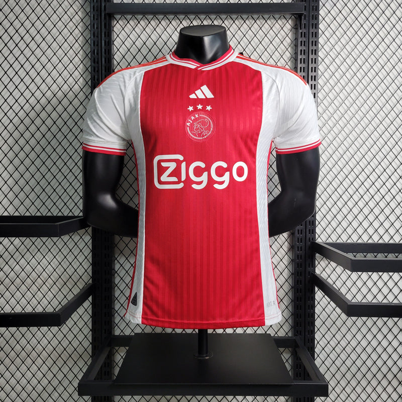 Camisa Ajax I 23/24 Branca e Vermelha - Adidas - Masculino Jogador