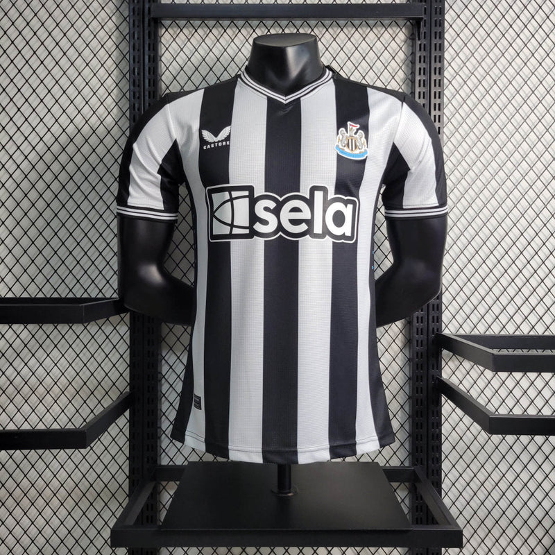 Camisa Newcastle I 23/24 Preto com Branco - Masculino Jogador